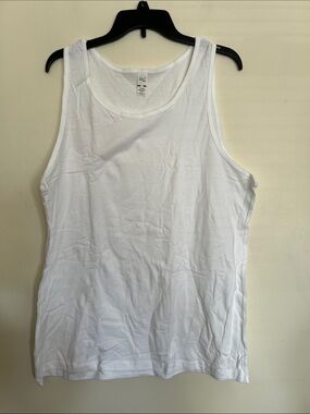 M&O Gold White Tank Top — Scoop Neck